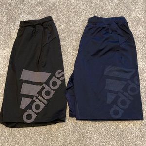 Adidas Bundle Men’s Size Medium Side Panel Logo Shorts Black and Dark Blue